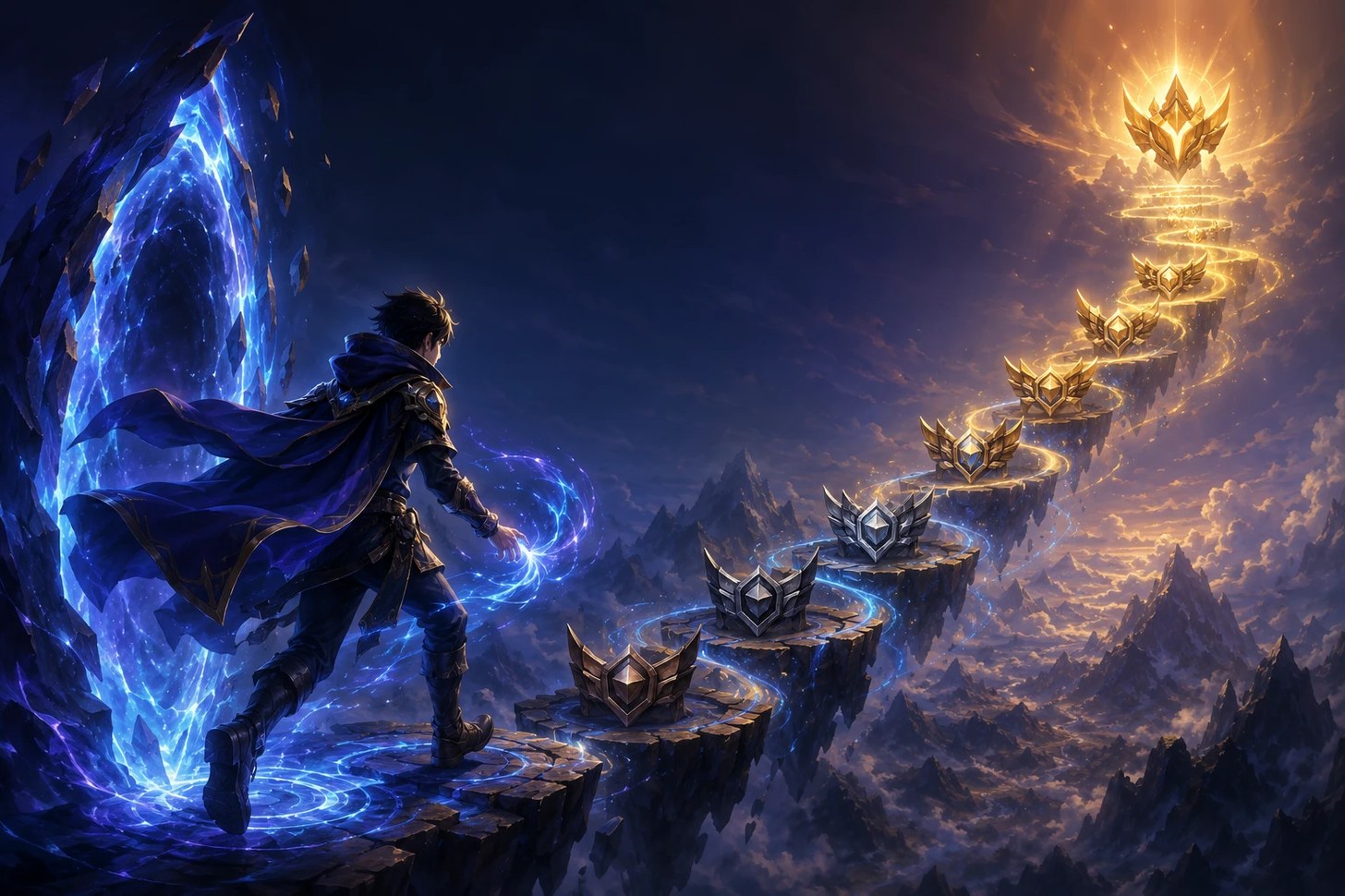 League of Legends summoner climbing rank crests key art for a smurf account guide